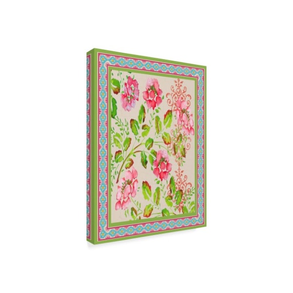 Jean Plout 'Fiesta Floral Tapestry 4' Canvas Art,24x32